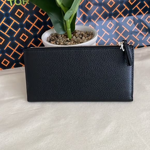 NWT , tory burch blake color block slim wallet black color - Picture 9 of 11